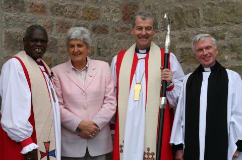 The Archbishop of York, Mrs Margaret Crawford (MU Diocesan President), the Bishop of Clogher and Canon Dennis Robinson (Rector of Aghavea)